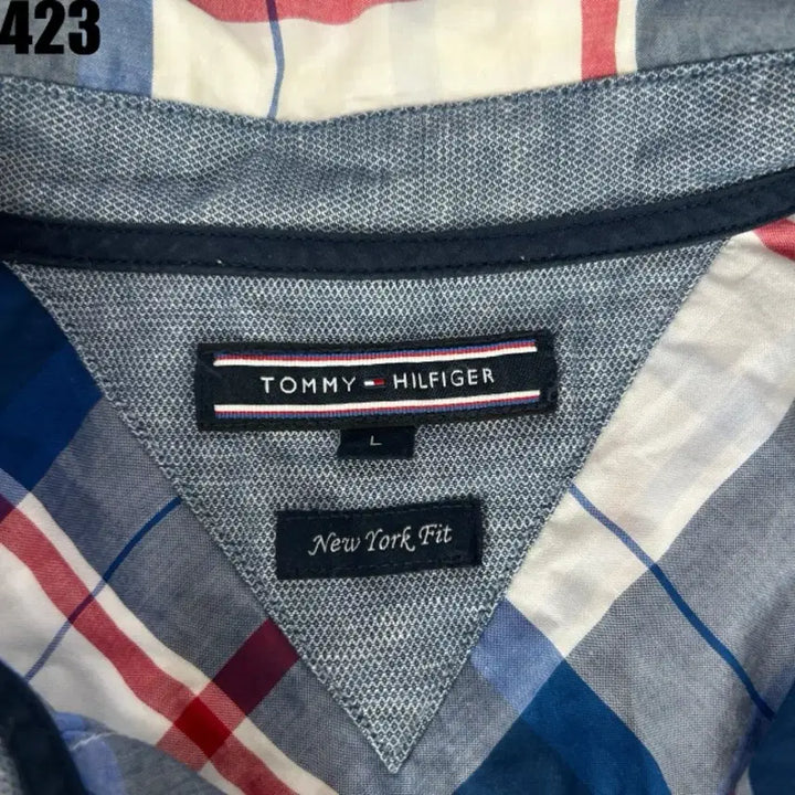 [BUNJANG] Tommy Hilfiger Checkered Short Sleeve Shirt / 타미힐피거 체크 반팔 셔츠 100