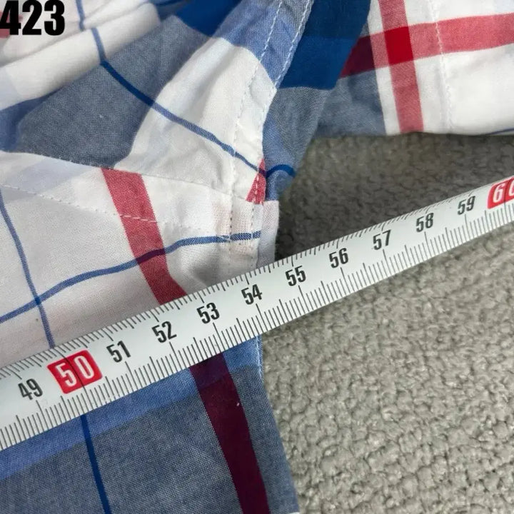 [BUNJANG] Tommy Hilfiger Checkered Short Sleeve Shirt / 타미힐피거 체크 반팔 셔츠 100