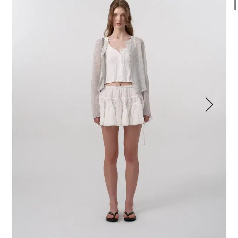[BUNJANG] TheBarnett Sway Frill Lace Skirt - Ivory / 더바넷 Sway Frill Lace Skirt_Ivory