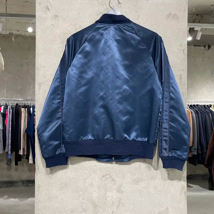 [BUNJANG] Japanese Vintage 8-Ball Satin Blouson Jacket / 재패니즈 빈티지 블루 8볼 사틴 블루종 자켓