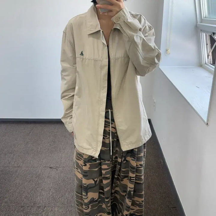 [BUNJANG] Bean Pole Ivory Blouson Jacket / Bean pole 빈폴 아이보리 블루종 자켓