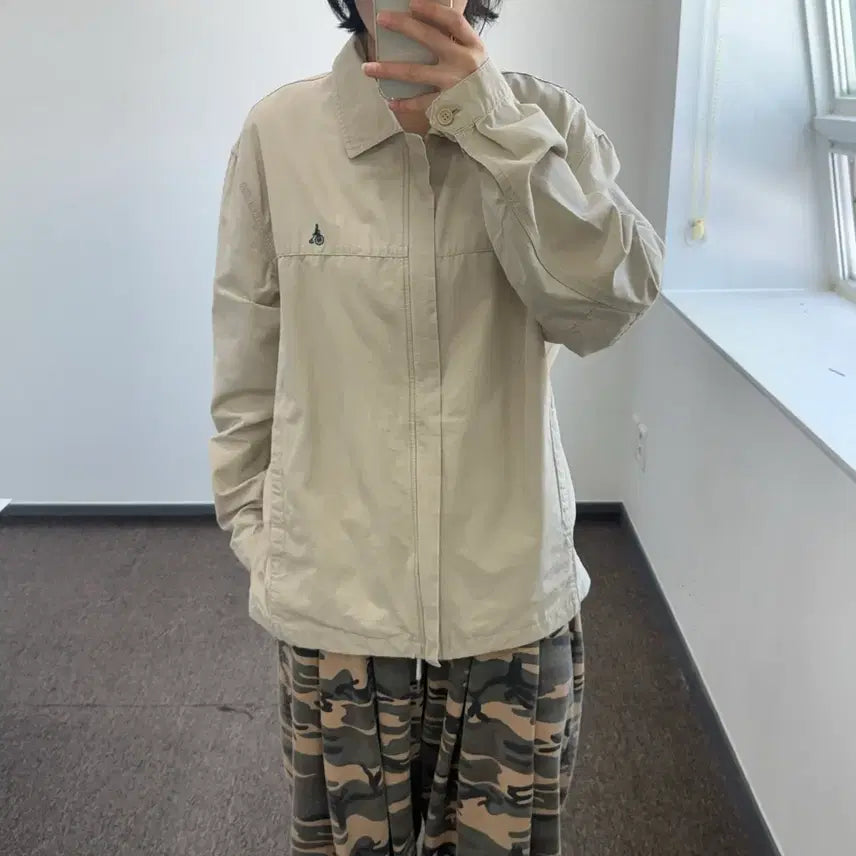 [BUNJANG] Bean Pole Ivory Blouson Jacket / Bean pole 빈폴 아이보리 블루종 자켓