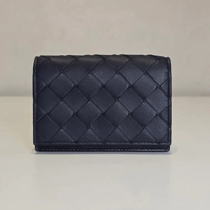 [BUNJANG] Bottega Veneta Intrecciato Navy Flap Card Wallet / [럭스올] 보테가베네타 인트레치아토 네이비 플랩 카드지갑 605720