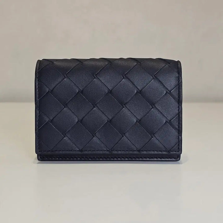 [BUNJANG] Bottega Veneta Intrecciato Navy Flap Card Wallet / [럭스올] 보테가베네타 인트레치아토 네이비 플랩 카드지갑 605720