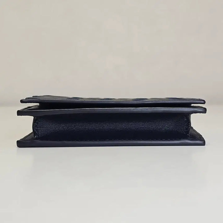 [BUNJANG] Bottega Veneta Intrecciato Navy Flap Card Wallet / [럭스올] 보테가베네타 인트레치아토 네이비 플랩 카드지갑 605720