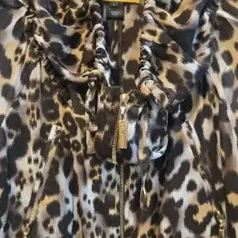 [BUNJANG] ST. JOHN Leopard Silk Jacket / ST.JOHN 쎈존 센존 레오파드 실크 자켓  롱자켓 가디건 정장 오피스