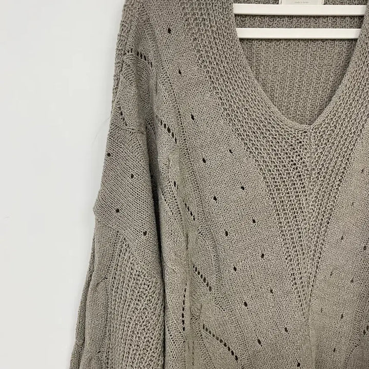 [BUNJANG] Cocoa Punching Knit Top / 국내제작 코코아 펀칭 니트