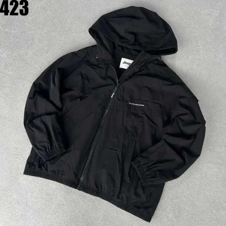 [BUNJANG] Jeep Black Hooded Windbreaker Jacket XL / Jeep 검정색 후드 바람막이 점퍼 XL