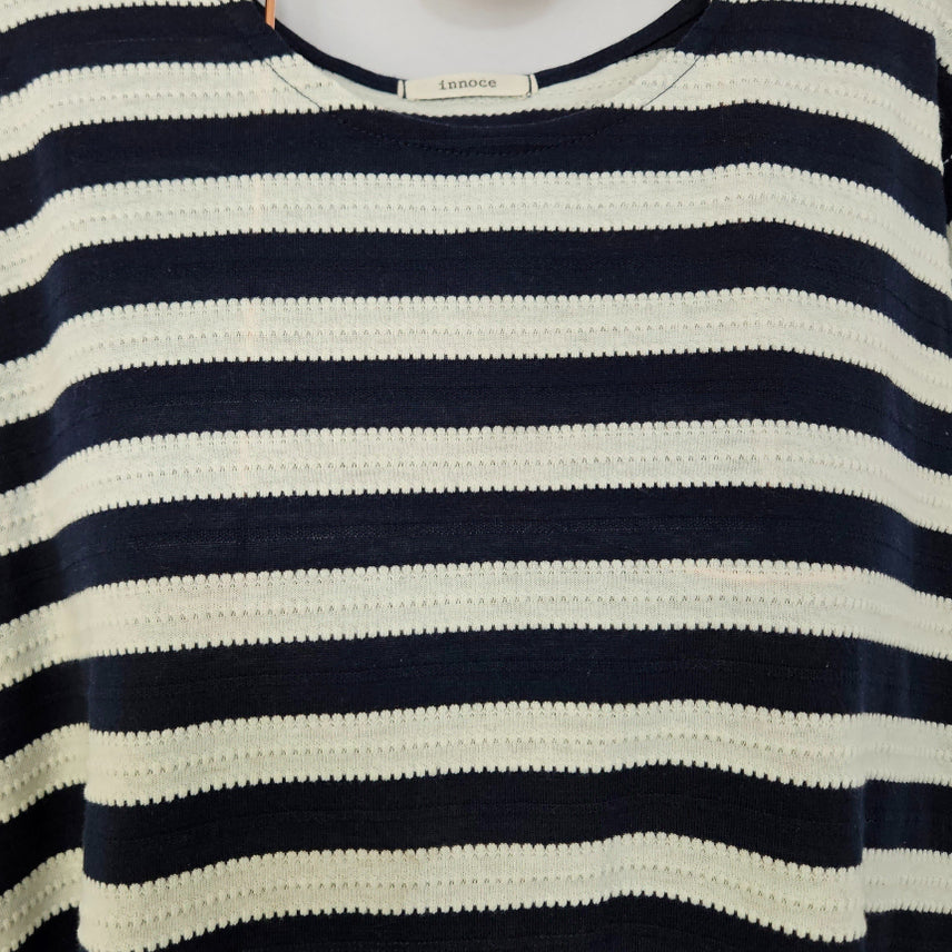 [BUNJANG] Here Dingdong Deep Navy Stripe Long T-Shirt / 딩동 :) 딥네이비 스트라이프 롱 티셔츠