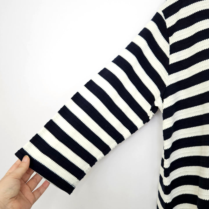 [BUNJANG] Here Dingdong Deep Navy Stripe Long T-Shirt / 딩동 :) 딥네이비 스트라이프 롱 티셔츠