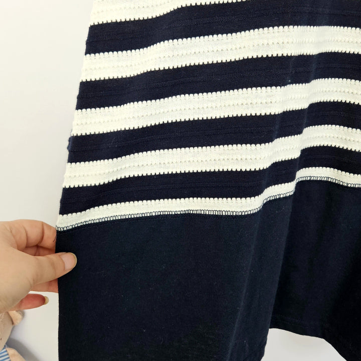 [BUNJANG] Here Dingdong Deep Navy Stripe Long T-Shirt / 딩동 :) 딥네이비 스트라이프 롱 티셔츠