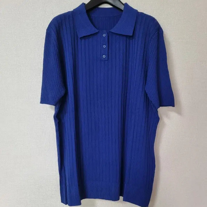 [BUNJANG] Viscose Rayon Cobalt Blue Collar Knit Top / 비스코스레이온 카라니트 66.77