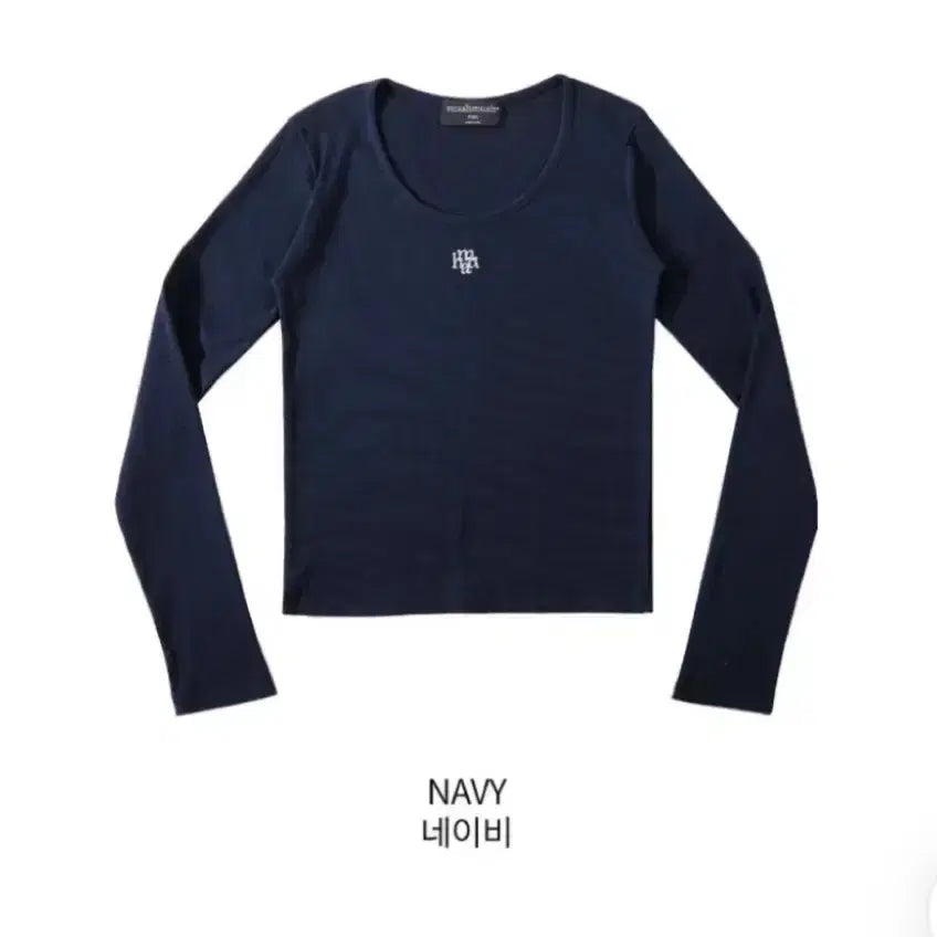 [BUNJANG] Muahmuah Stitch U-Neck Long Sleeve T-shirt / 무아무아 스티치 유넥 긴팔 티셔츠 롱슬리브