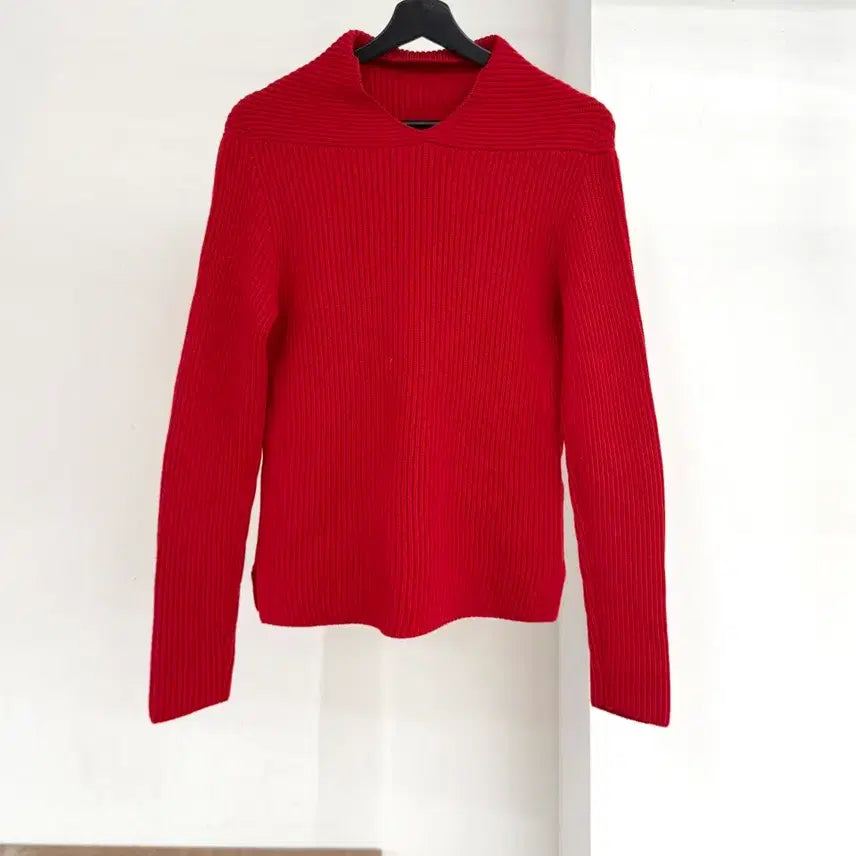 [BUNJANG] JW Anderson Red V-Neck Wool Knit Sweater / jw 앤더슨 레드 브이넥 울 니트