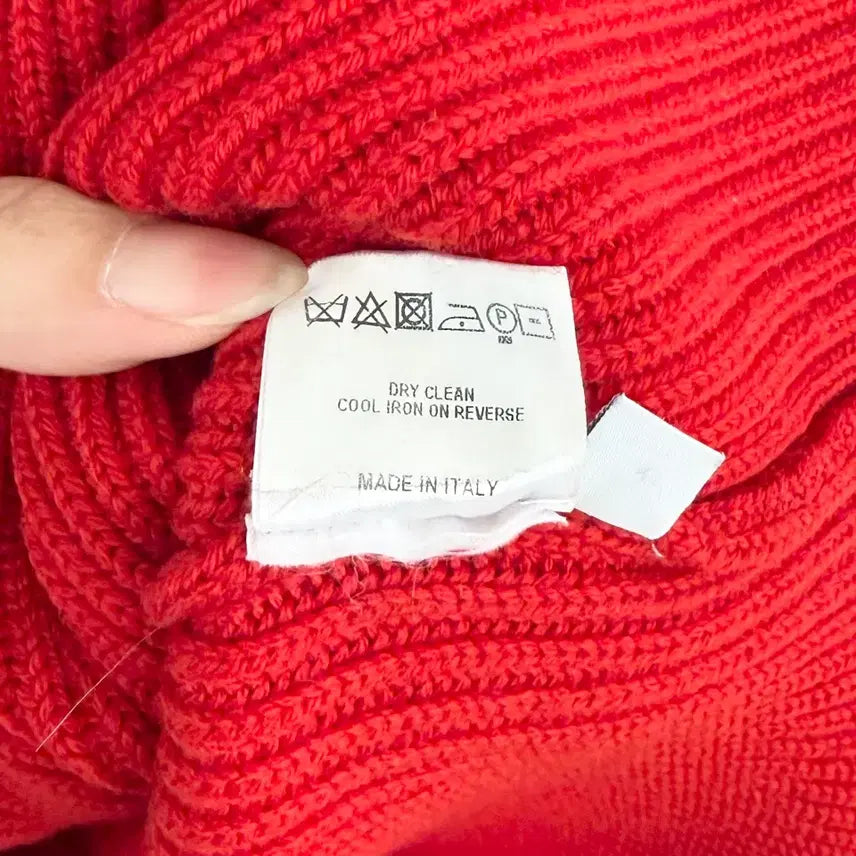 [BUNJANG] JW Anderson Red V-Neck Wool Knit Sweater / jw 앤더슨 레드 브이넥 울 니트