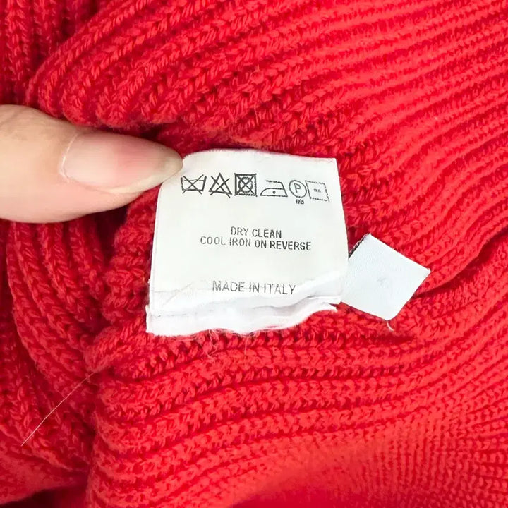 [BUNJANG] JW Anderson Red V-Neck Wool Knit Sweater / jw 앤더슨 레드 브이넥 울 니트