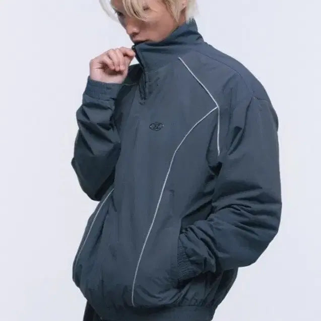 [SOLD OUT] 본투윈 실버라인 나일론 트랙자켓 그레이
