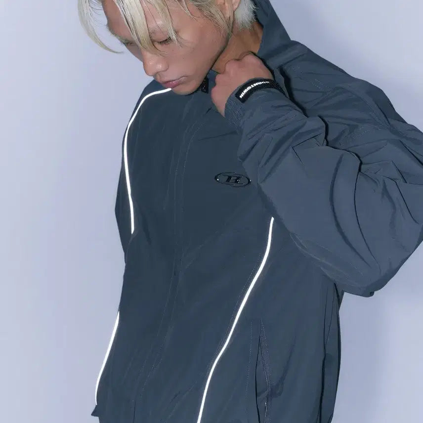 [SOLD OUT] 본투윈 실버라인 나일론 트랙자켓 그레이