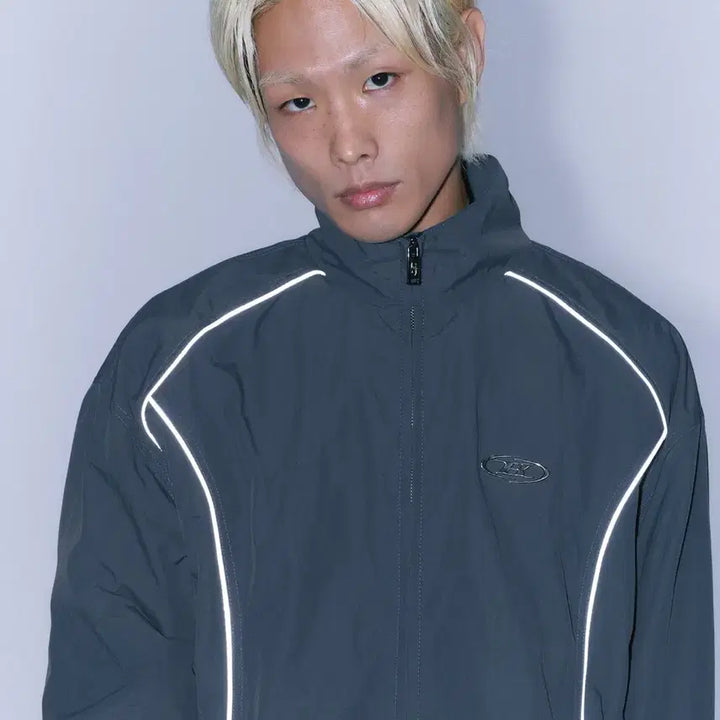 [SOLD OUT] 본투윈 실버라인 나일론 트랙자켓 그레이