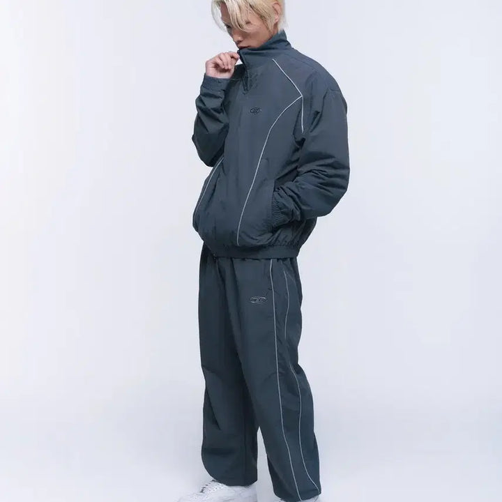 [SOLD OUT] 본투윈 실버라인 나일론 트랙자켓 그레이