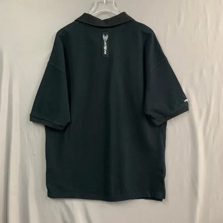 [BUNJANG] LifeWork Silicone Radog Patch Oversized PK Short Sleeve Polo Shirt / L 라이프워크 실리콘 라독 패치 오버핏 PK 반팔 카라티
