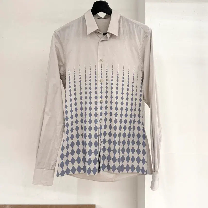 [BUNJANG] Bottega Veneta Diamond Pattern Shirt / 보테가 베네타 웜그레이 다이아몬드 패턴 셔츠