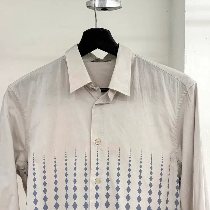 [BUNJANG] Bottega Veneta Diamond Pattern Shirt / 보테가 베네타 웜그레이 다이아몬드 패턴 셔츠
