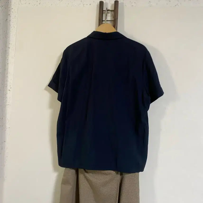 [BUNJANG] Navy Collar Blouse (Size 66) / 네이비 카라 셔츠블라우스 66