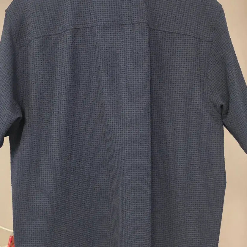 [BUNJANG] Document Seersucker Open Collar Shirt Navy - M Size / [M사이즈] 도큐먼트 시어서커 오픈카라 셔츠 네이비색상