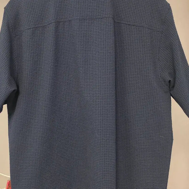 [BUNJANG] Document Seersucker Open Collar Shirt Navy - M Size / [M사이즈] 도큐먼트 시어서커 오픈카라 셔츠 네이비색상