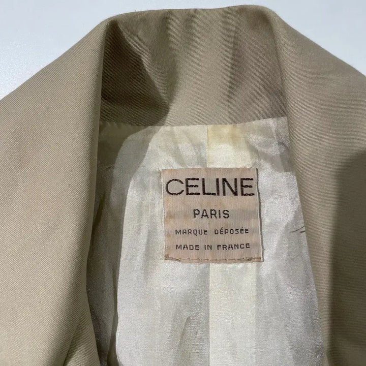 [BUNJANG] Old Celine Light Beige Trench Coat / 올드 셀린느 라이트 베이지 금장 버튼 트렌치 코트