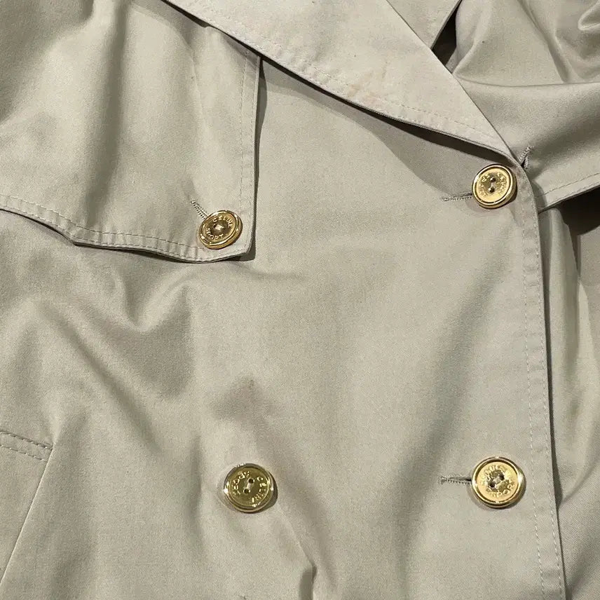 [BUNJANG] Old Celine Light Beige Trench Coat / 올드 셀린느 라이트 베이지 금장 버튼 트렌치 코트