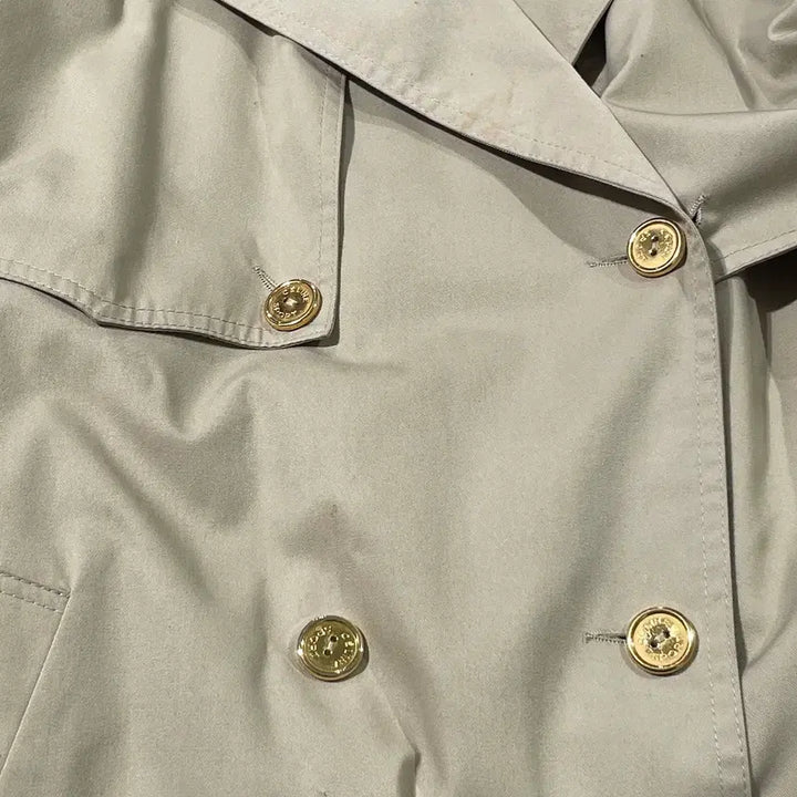 [BUNJANG] Old Celine Light Beige Trench Coat / 올드 셀린느 라이트 베이지 금장 버튼 트렌치 코트