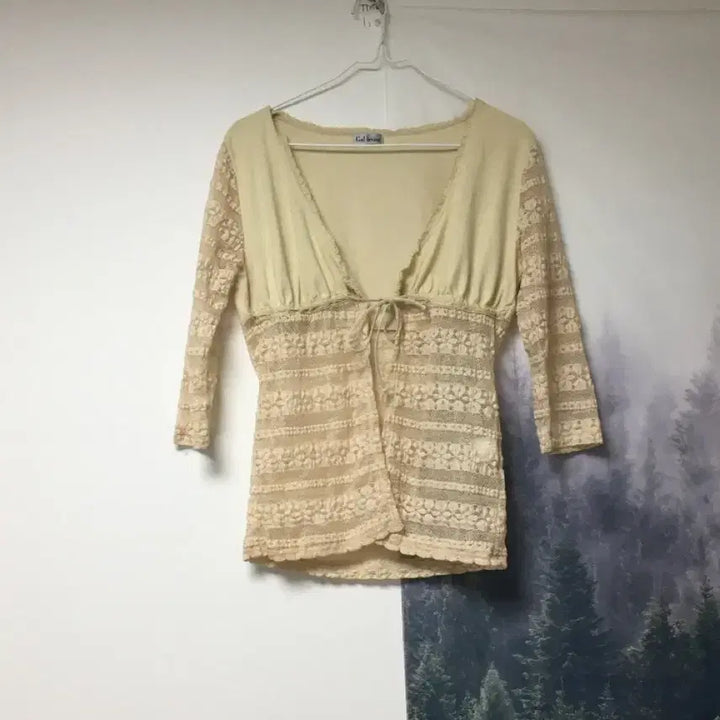 [BUNJANG] Oriental Lace Tank Top and Cardigan Set / 나시&amp;가디건 세트