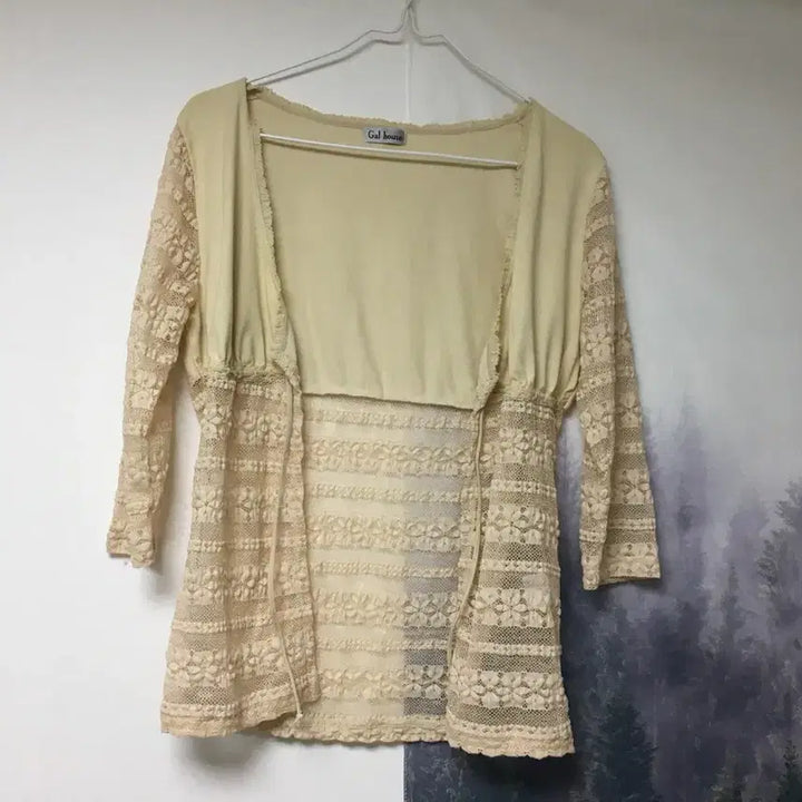 [BUNJANG] Oriental Lace Tank Top and Cardigan Set / 나시&amp;가디건 세트