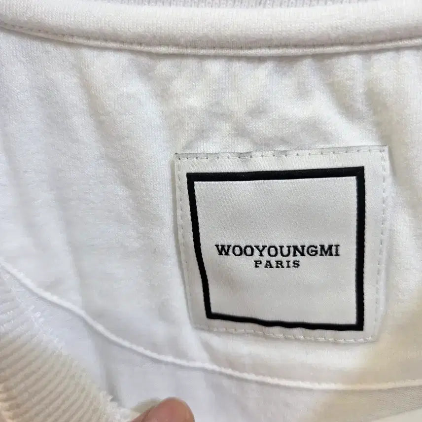 [BUNJANG] Wooyoungmi White Short Sleeve T-shirt / 우영미 화이트 반팔 티셔츠