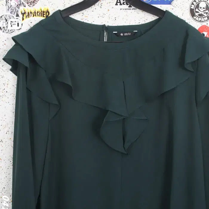 [BUNJANG] ABFZ Simple Frill Long Sleeve Blouse / 여성66 / ABFZ 심플 프릴 긴팔 블라우스GN 34-115