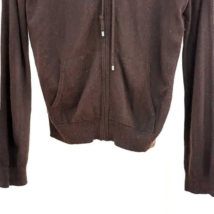 [BUNJANG] Lauren Ralph Lauren Brown Knit Hooded Zip-Up / 로렌 랄프로렌 브라운 니트 후드집업