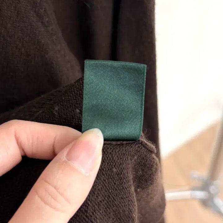 [BUNJANG] Lauren Ralph Lauren Brown Knit Hooded Zip-Up / 로렌 랄프로렌 브라운 니트 후드집업