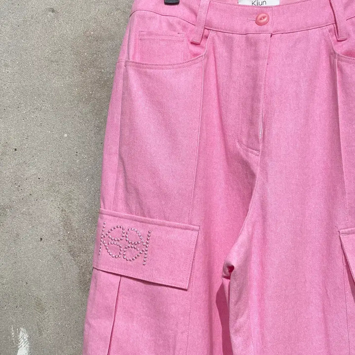 [BUNJANG] Kijun Pink Wide Cargo Pants / 기준 핑크 와이드 카고 팬츠