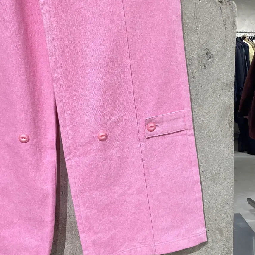 [BUNJANG] Kijun Pink Wide Cargo Pants / 기준 핑크 와이드 카고 팬츠
