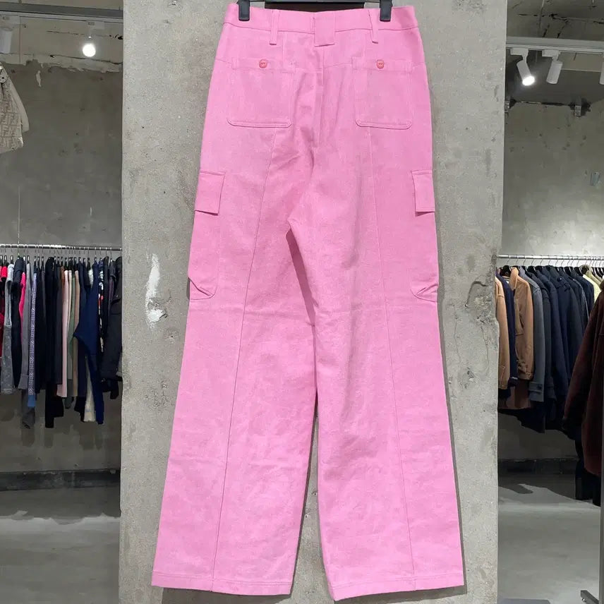 [BUNJANG] Kijun Pink Wide Cargo Pants / 기준 핑크 와이드 카고 팬츠