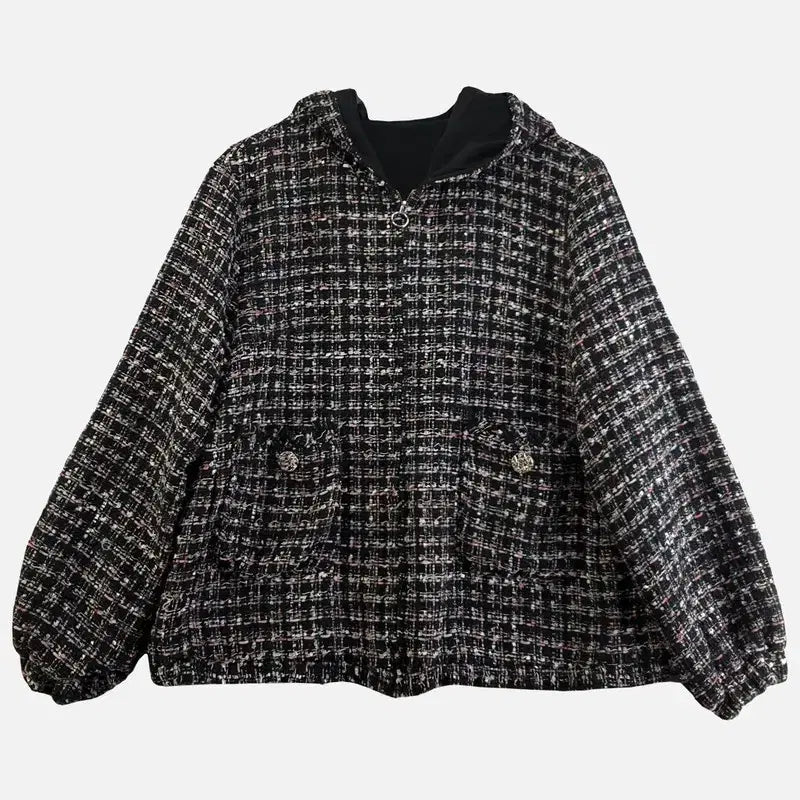 [BUNJANG] Paul &amp; Joe Black Tweed Jacket / 폴앤조 블랙 여자 트위드 자켓 L M7437