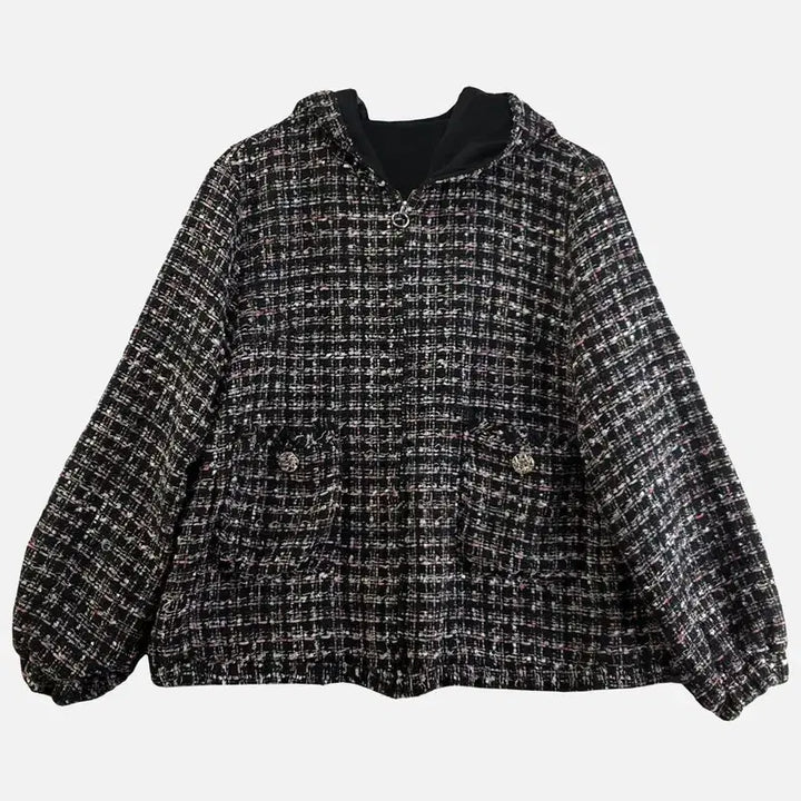 [BUNJANG] Paul &amp; Joe Black Tweed Jacket / 폴앤조 블랙 여자 트위드 자켓 L M7437