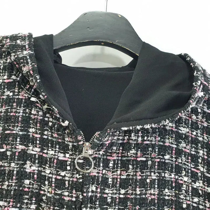 [BUNJANG] Paul &amp; Joe Black Tweed Jacket / 폴앤조 블랙 여자 트위드 자켓 L M7437