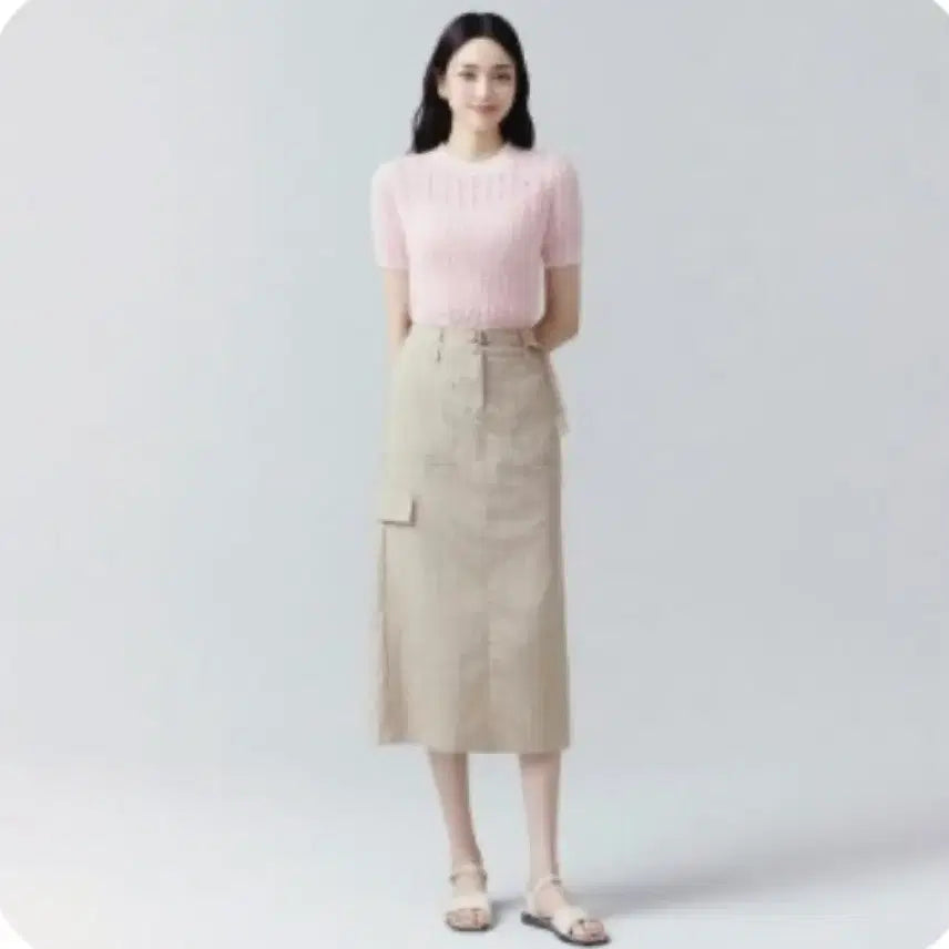 [BUNJANG] It MICHAA Summer Belted Long Skirt / (24년식 새상품) 잇미샤 여름용 벨티드 롱 스커트 55사이즈