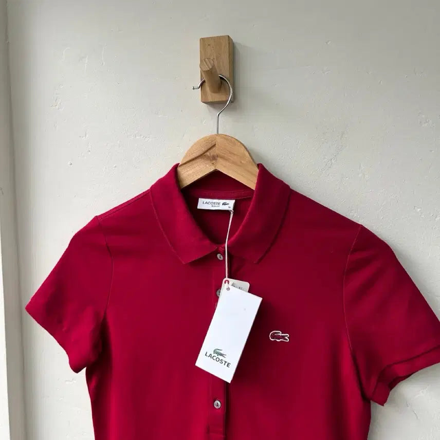 [BUNJANG] Lacoste Burgundy Slim Fit Polo Shirt / 16756 - 라코스테 버건디 반팔 카라티