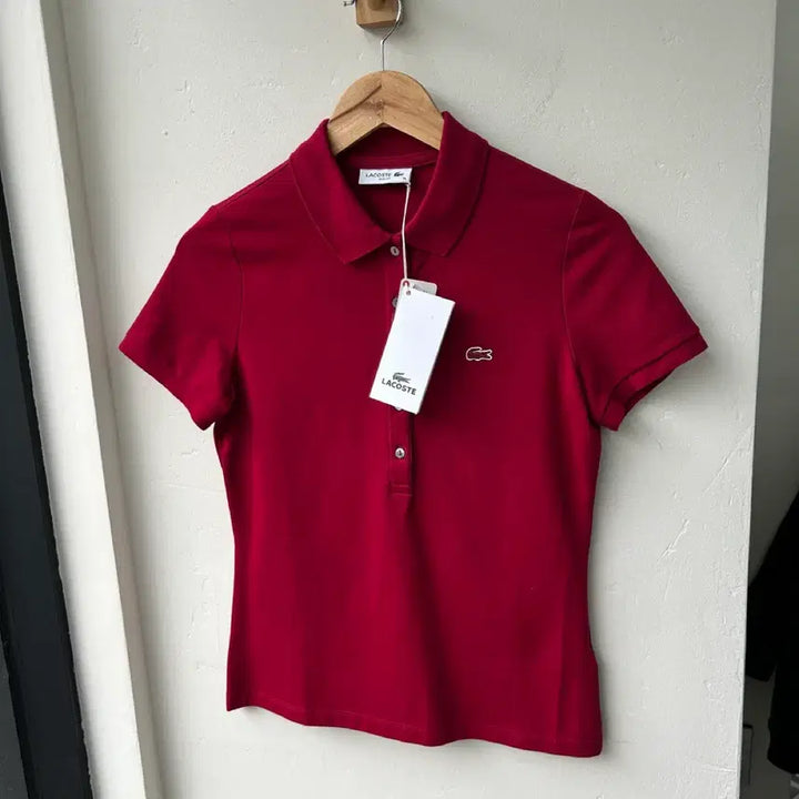 [BUNJANG] Lacoste Burgundy Slim Fit Polo Shirt / 16756 - 라코스테 버건디 반팔 카라티