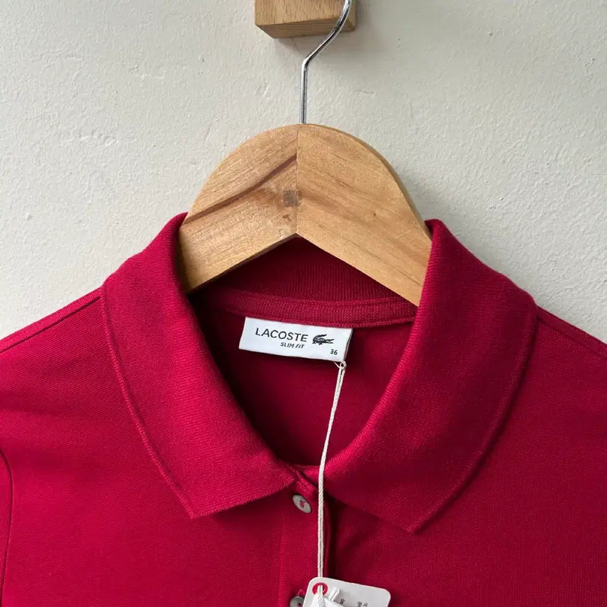 [BUNJANG] Lacoste Burgundy Slim Fit Polo Shirt / 16756 - 라코스테 버건디 반팔 카라티