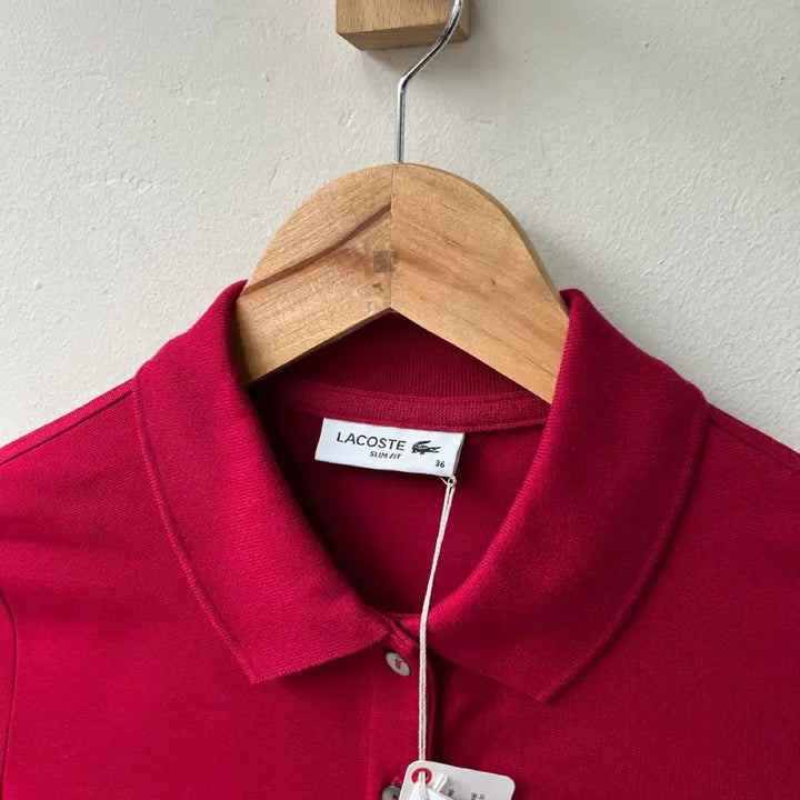 [BUNJANG] Lacoste Burgundy Slim Fit Polo Shirt / 16756 - 라코스테 버건디 반팔 카라티